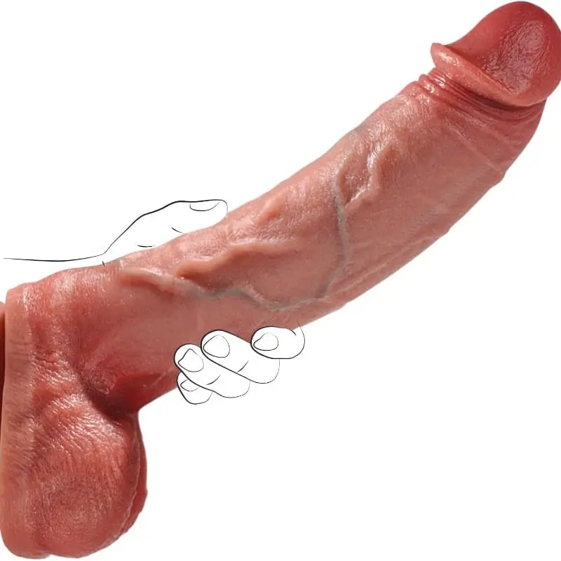 AcmeJoy 10.8 In Dildo Gigante Realistico Giocattolo Sessuale, Silicone a Doppia Densità Strap-On
