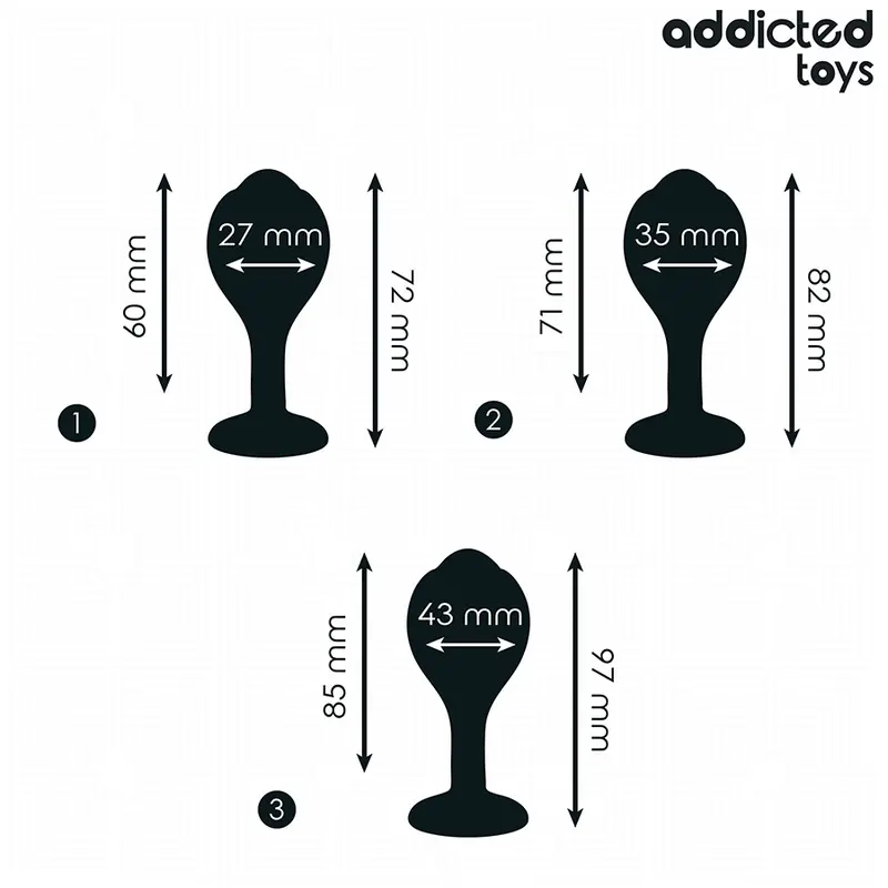 ADDICTED TOYS - SET DI 3 TAPPI ANALI CON GIOIELLO