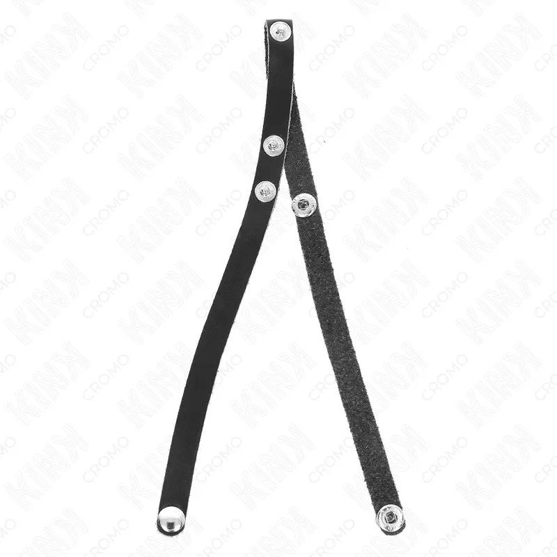 Adjustable snap leather penis ring | 39 cm × 1 cm | KINK