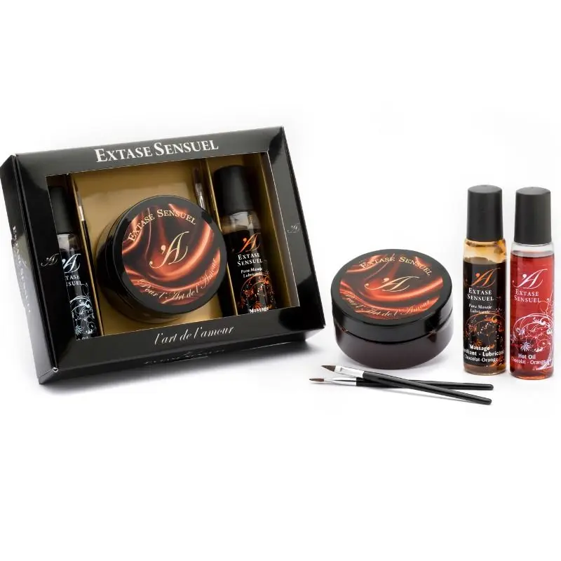 Aphrodisiac chocolate pleasure kit | 50 ml + 2 × 30 ml | EXTASE SENSUAL