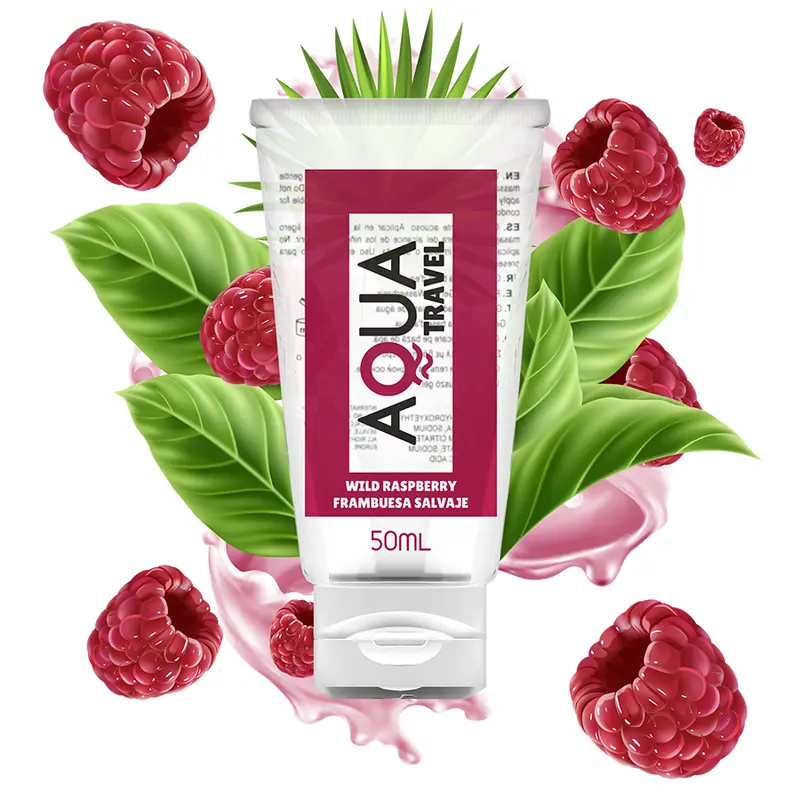 AQUA TRAVEL LUBRIFICANTE A BASE ACQUA AL GUSTO DI LAMPONE SELVATICO - 50 ML