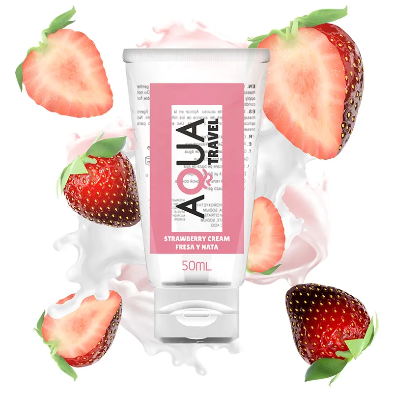 AQUA TRAVEL LUBRIFICANTE A BASE ACQUA GUSTO CREMA FRAGOLA - 50 ML