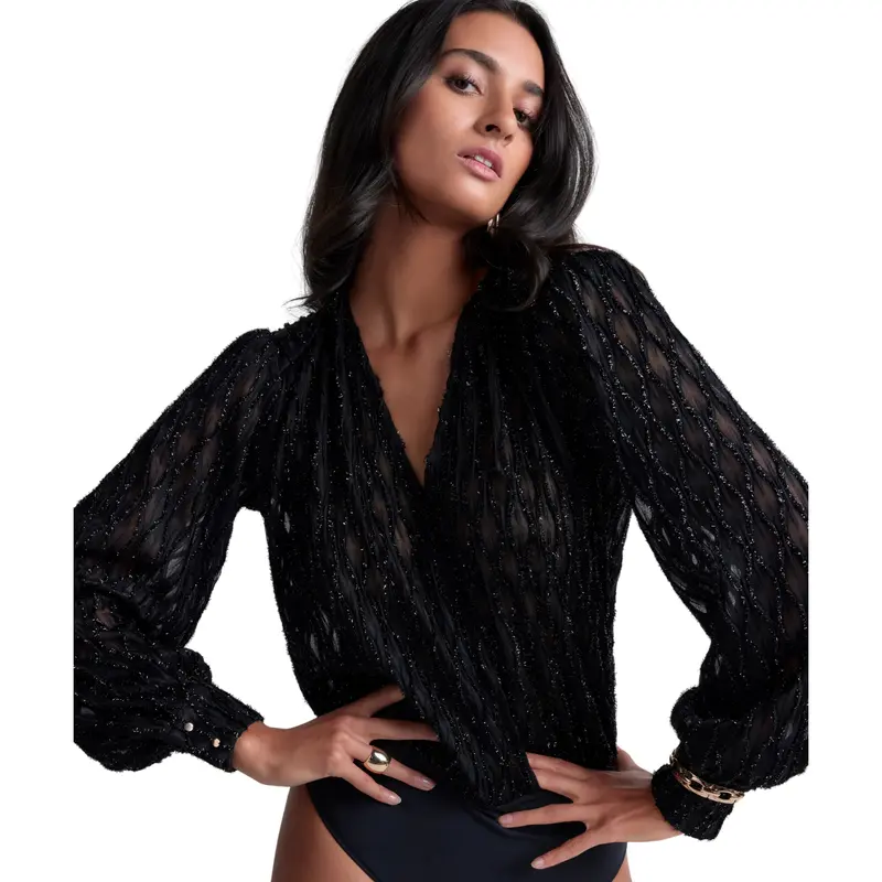AUBADE - BODY NERO MANICHE LUNGHE