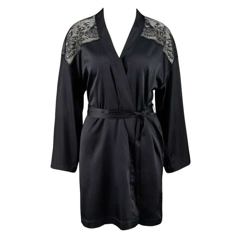 AUBADE - MIDNIGHT WHISPER KIMONO NERO