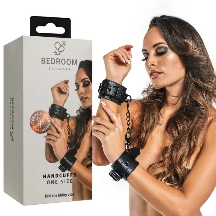 Bad Room Fantasies – Manette BDSM in Pelle Sintetica Regolabili per Giochi di Coppia