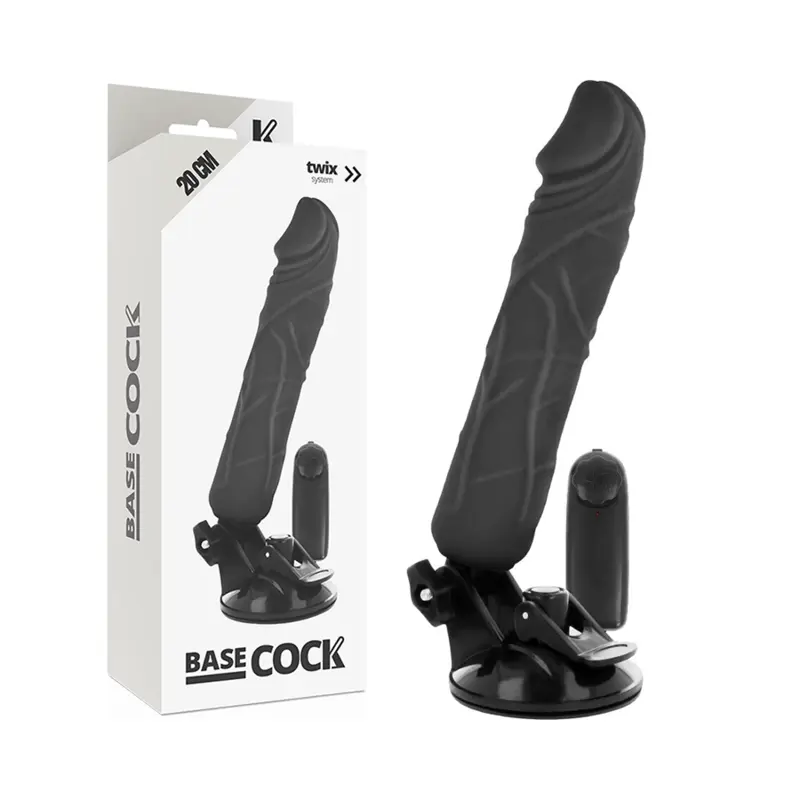 BASE VIBRATORE REALISTICO TELECOMANDO NERO 20CM
