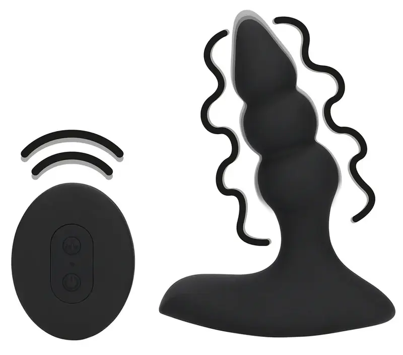 Beaded Vibrating Anal Plug with Remote Control