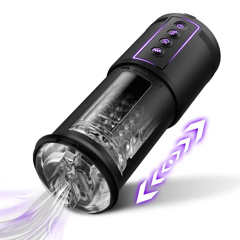 BIONIERE Torcia Elettrica 3 in 1 Masturbatore Cup 10 vibrazione 5 telescopica & aspirazione