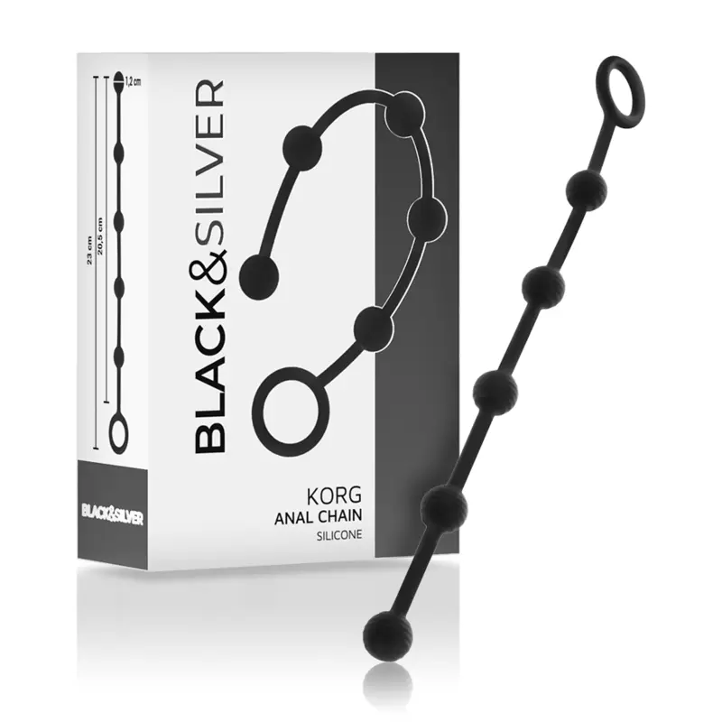 BLACK&SILVER - CATENA ANALE IN SILICONE KORG 23 CM