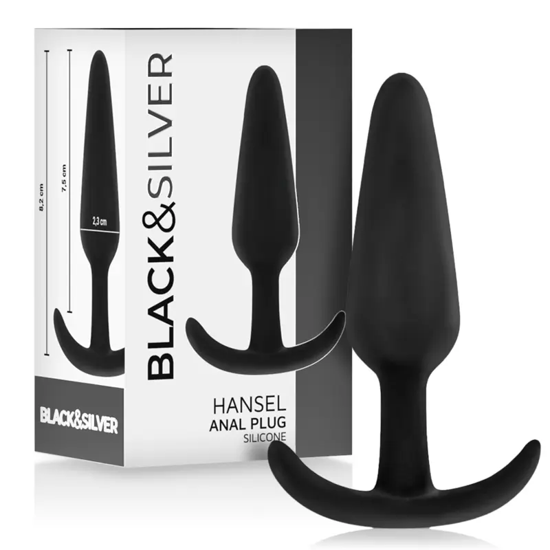 BLACK&SILVER - HANSEL SILICONE LOOP ANAL PLUG TAGLIA S