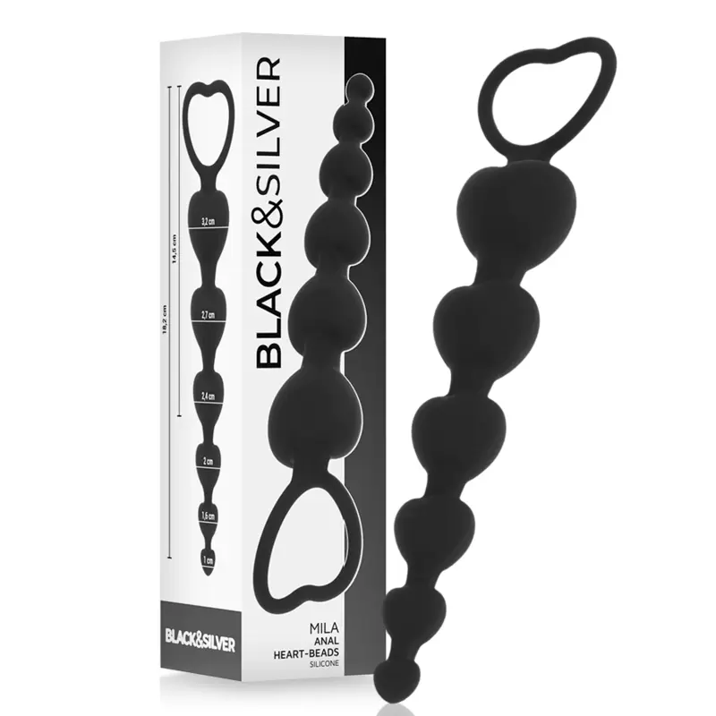 BLACK&SILVER - MILA CUORE ANALE IN SILICONE 18 CM