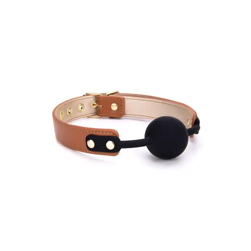 BLAZE ELITE - BALL GAG COGNAC VEGAN LEATHER