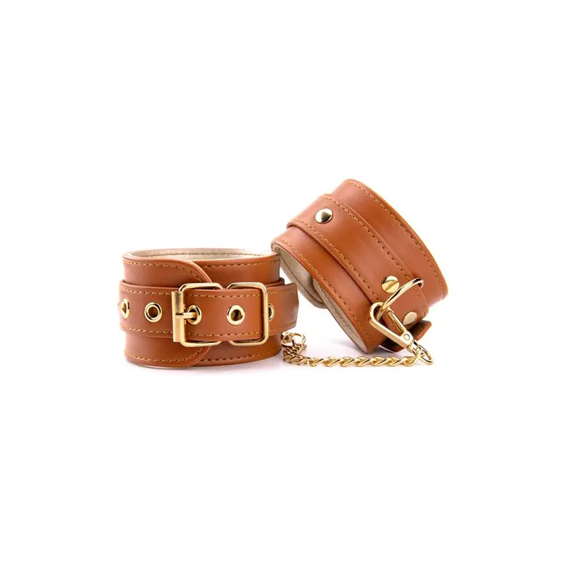 BLAZE ELITE - HAND CUFFS COGNAC VEGAN LEATHER