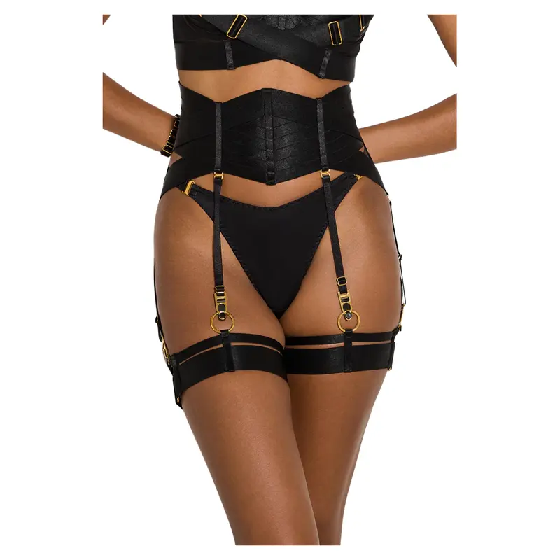 BORDELLE - STRINGIVITA CON REGGICALZE NERO