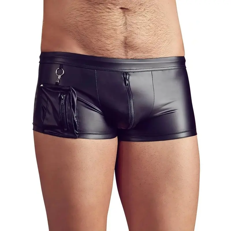 Boxer uomo NEK in wetlook nero