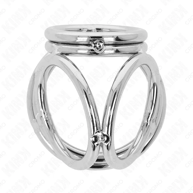 Chrome triple cock-ring set | 3 × 3.8–5 cm | KINK