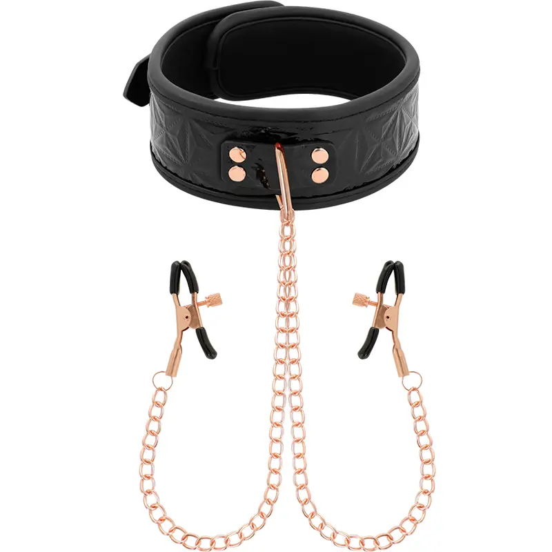 COLLARE BEGME BLACK EDITION CON MORSETTI PER CAPEZZOLI