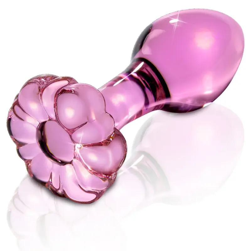 Crystal glass anal plug with ring base | 6.5 cm × 3 cm insertable | ICICLES