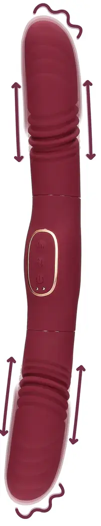 Double-Sided Thrusting Vibrator - Merlot Grape
