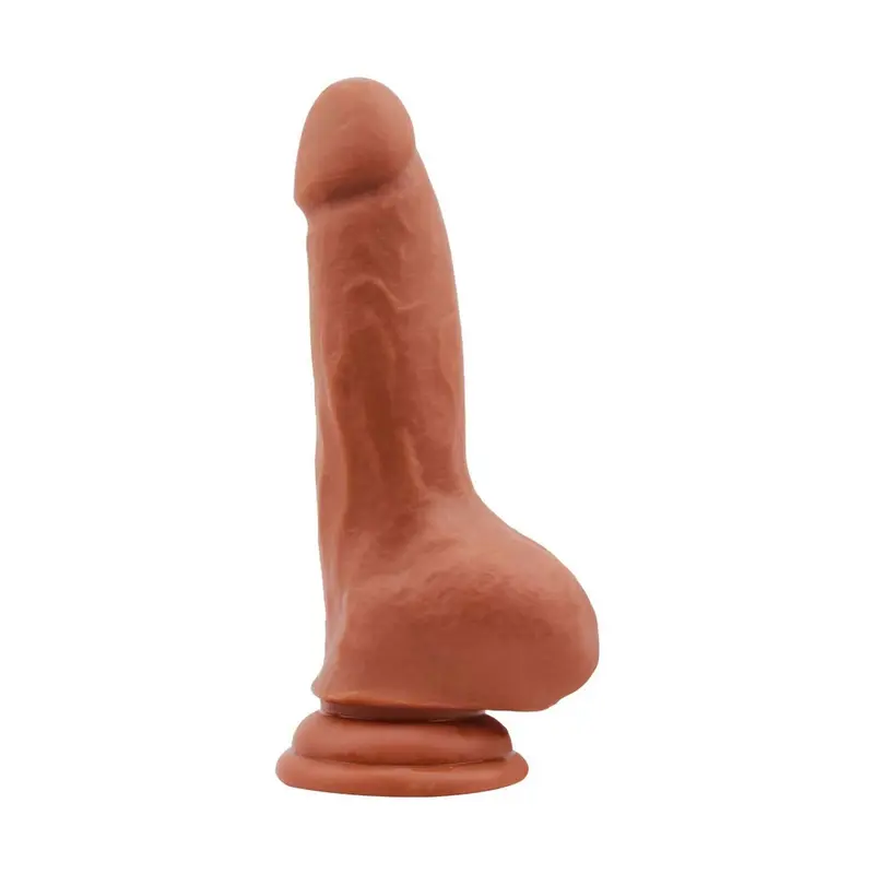 Fallo realistico Chisa caramello 19 cm con testicoli e ventosa