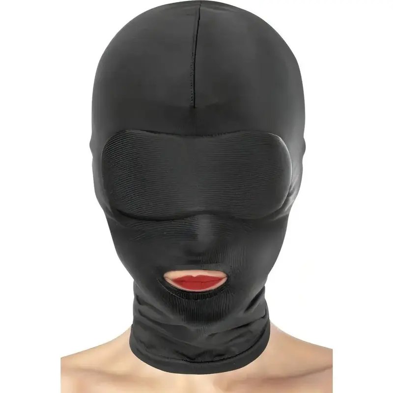 Fetish Tentation Cappuccio nero open mouth