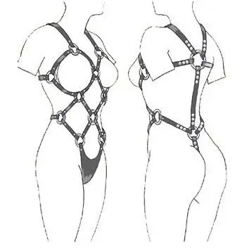 Fully adjustable leather body harness | LEATHER BODY