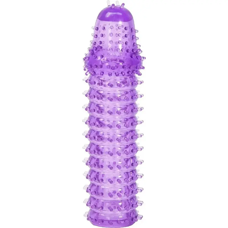 Guaina fallica in silicone con rilievi e nervature stimolanti
