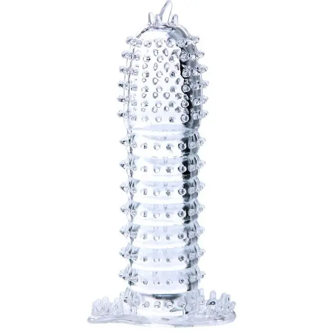 GUAINA PENE CON PUNTI SOLLETICATORI CLEAR 14 CM