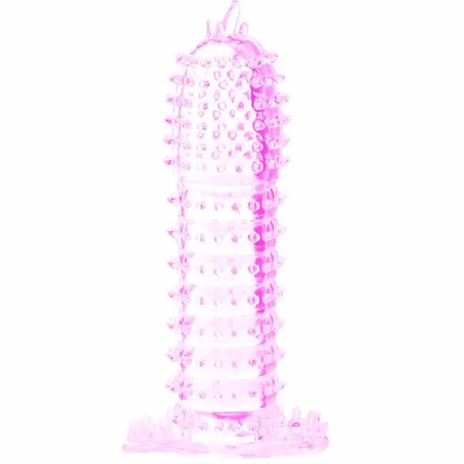 GUAINA PENE CON PUNTI SOLLETICATORI ROSA 14 CM