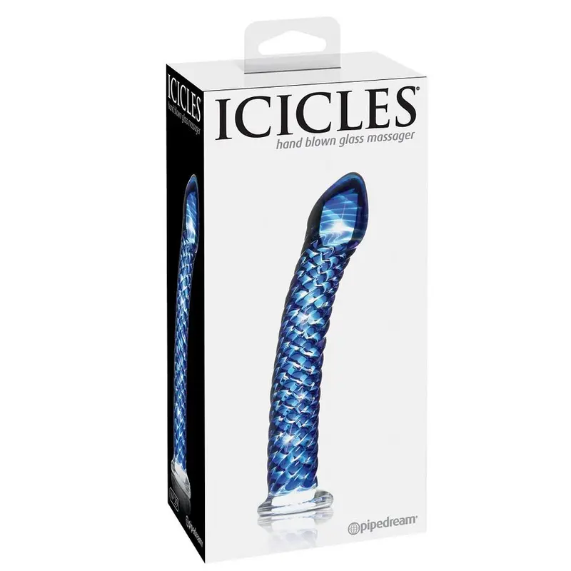 Handmade glass massager for temperature play | 17 cm × 3 cm | ICICLES
