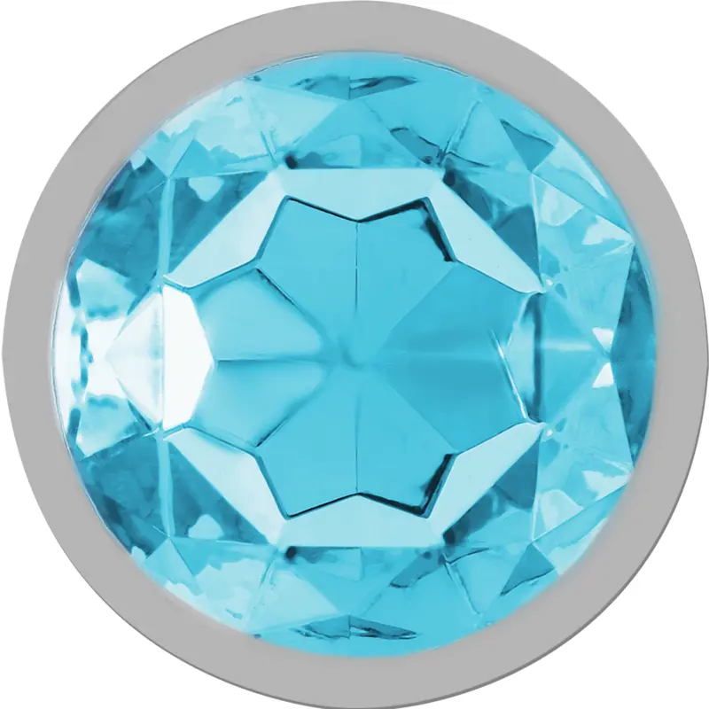 INTENSE - ALUMINUM METAL ANAL PLUG WITH BLUE CRYSTAL SIZE L
