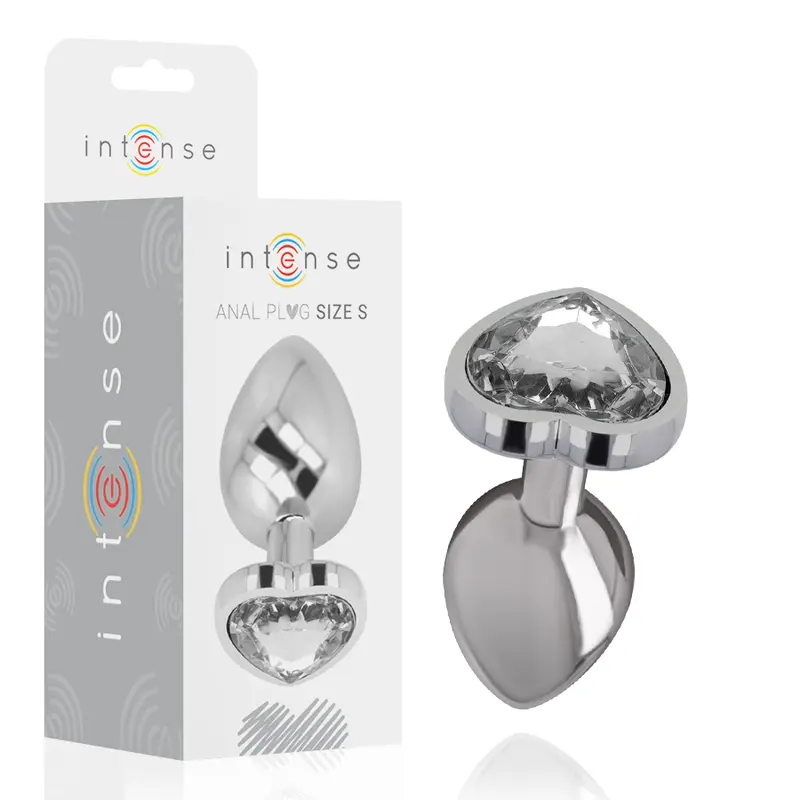 INTENSE - PLUG ANALE IN METALLO ALLUMINIO CUORE BIANCO TAGLIA S