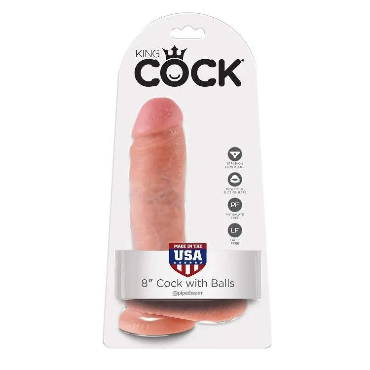 KING COCK 8 "COCK CARNE CON PALLINE 20,3 CM