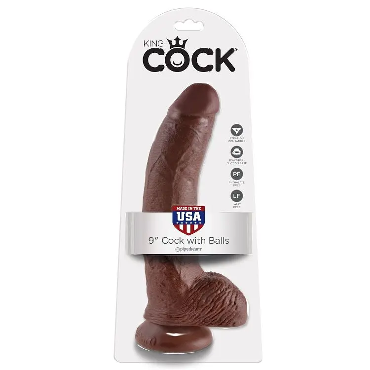 KING COCK 9" CAZZO MARRONE CON SFERE 22,9 CM