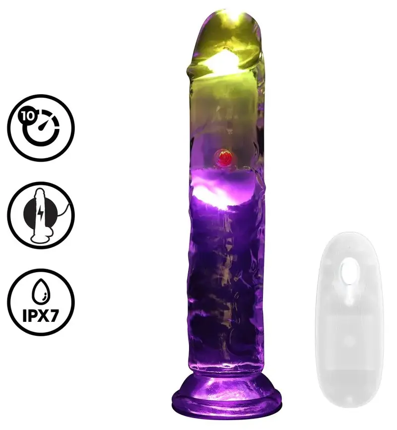 LED Vibrating Straight Cock 18 cm