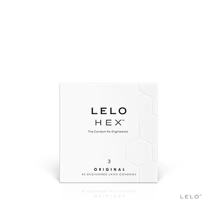 LELO HEX Original 3 pz – Preservativi Ultra Sottili Resistenti con Struttura Esagonale