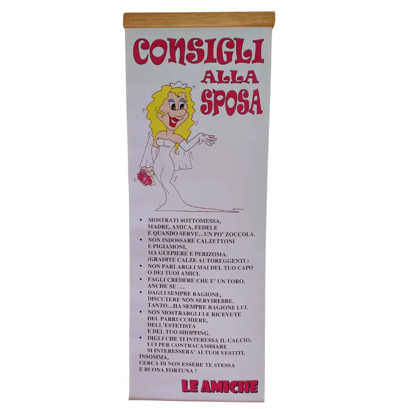 Locandina con cornice Consigli alla Sposa per addio al nubilato
