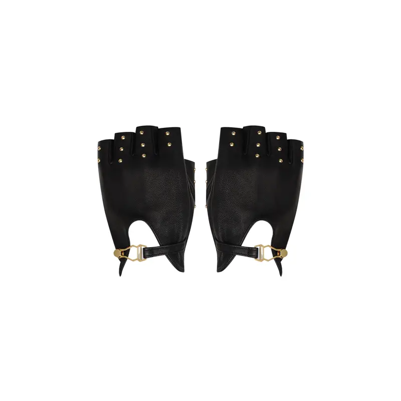 MAISON CLOSE - GUANTI SENZA DITA IN PELLE BORCHIATI