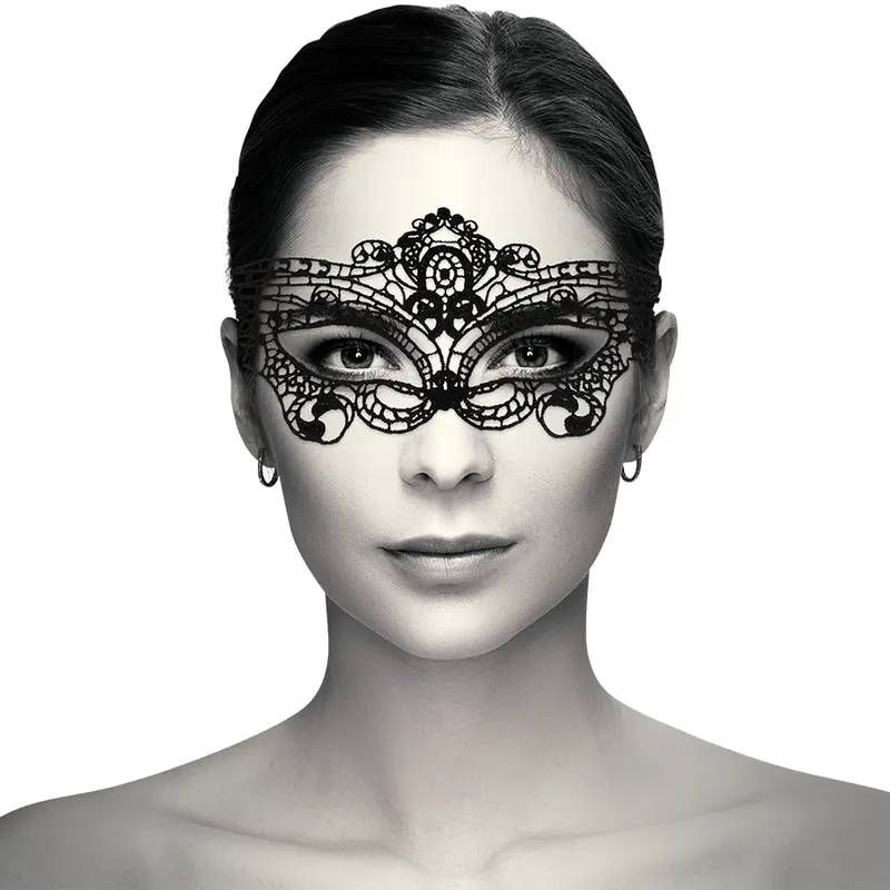Mascherina fine in pizzo nero