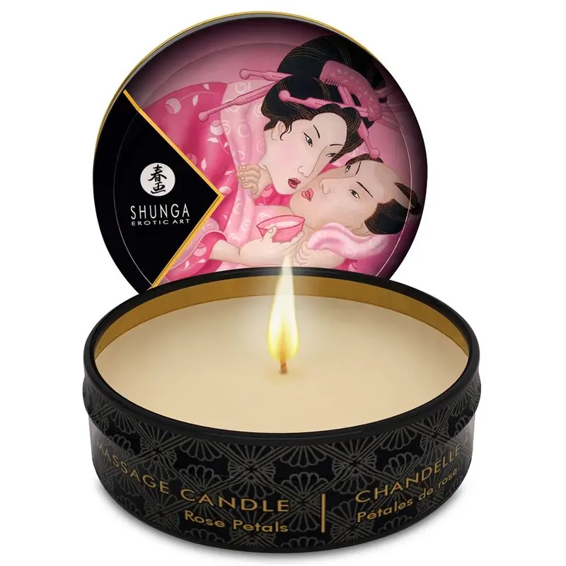 MINI CAREZZA A LUME DI CANDELA CANDELA DA MASSAGGIO ROSA