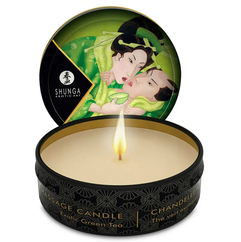 MINI CAREZZA A LUME DI CANDELA CANDELA DA MASSAGGIO TÈ VERDE ESOTICO