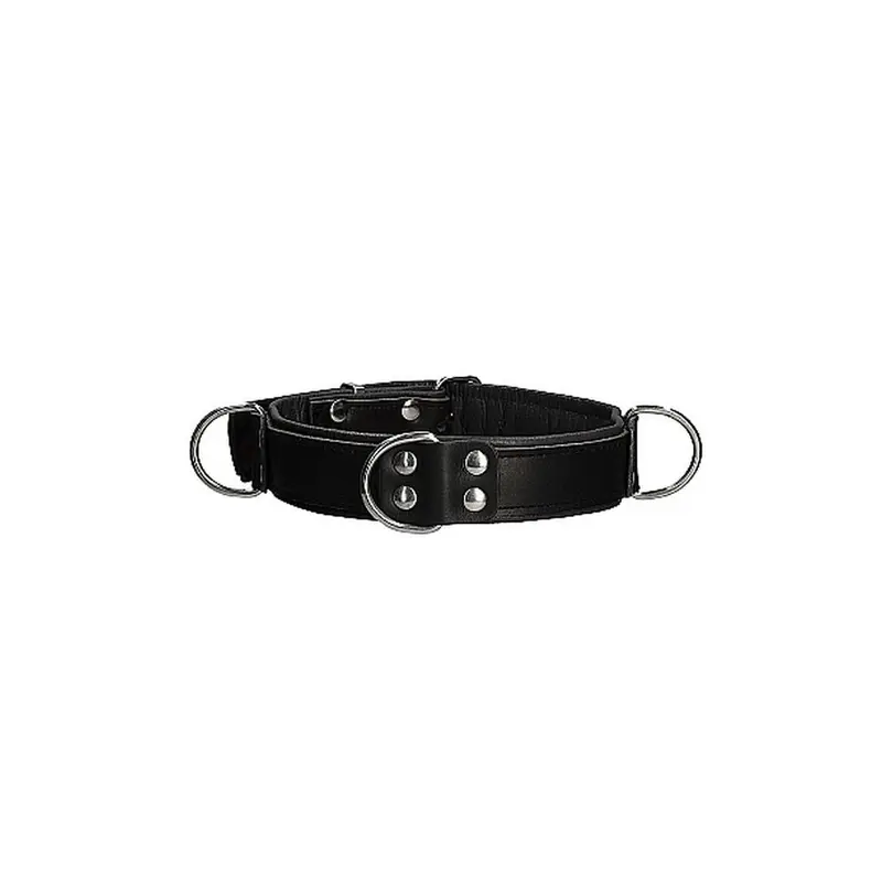 OUCH! DELUXE BONDAGE COLLAR - BONDED LEATHER - ONE SIZE