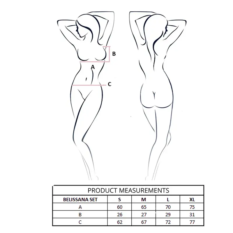 PASSION - BELISSANA REGGISENO + PERIZOMA BLU L/XL