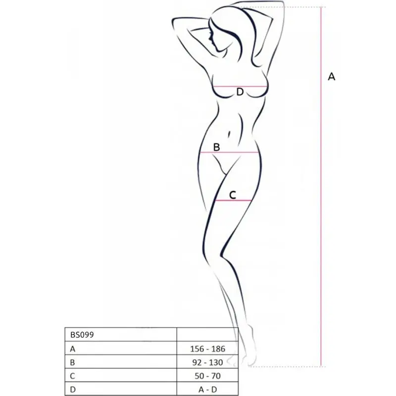 PASSION - BS099 WHITE BODYSTOCKING ONE SIZE