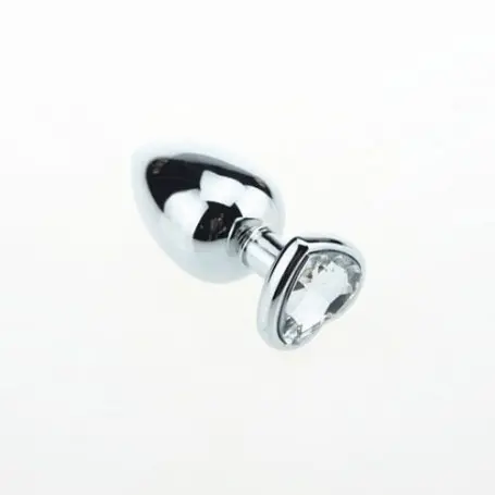 Plug anale in acciaio dildo con pietra gioiello cuore trasparente fallo anal butt
