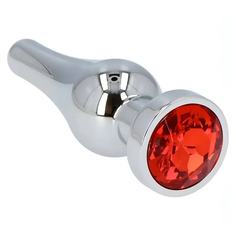 Plug anale in metallo Ace of Spades con Diamante - Rosso, Small