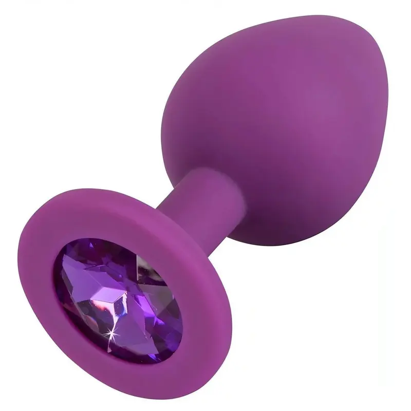 Plug con diamante You2Toys in silicone viola, taglia medium