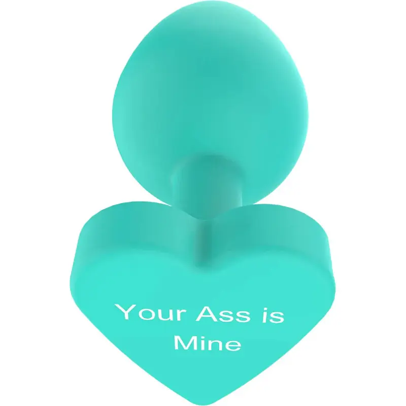 Plug ToyJoy con base a cuore in silicone verde acqua, medium