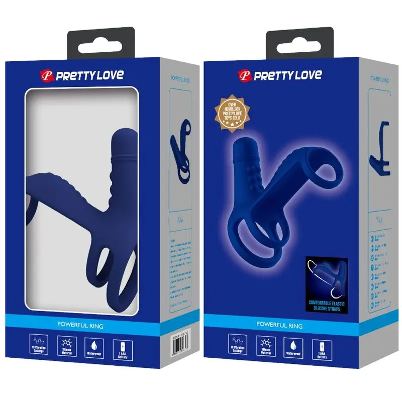 PRETTY LOVE - ELISH VIBRATING RING WITH EXTENSION BLUE