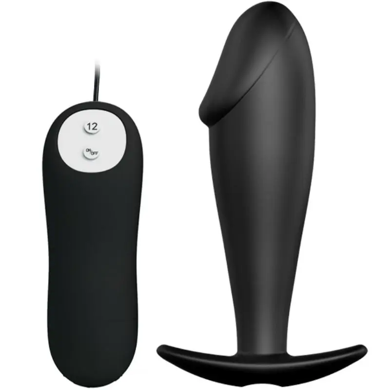 PRETTY LOVE PLUG ANALE IN SILICONE A FORMA DI PENE CON 12 MODALITÀ DI VIBRAZIONE - NERO